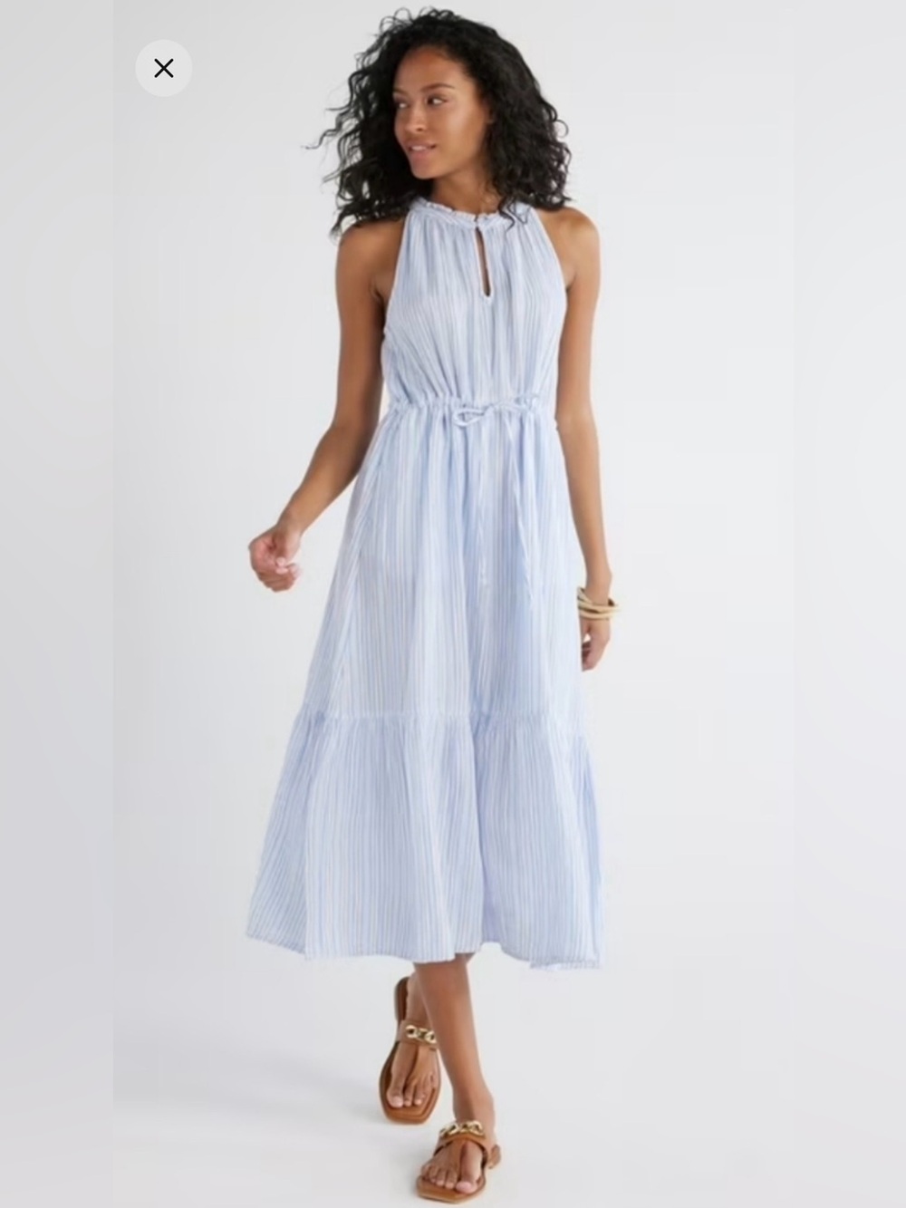 Time and Tru Light Blue Sleeveless Maxi Dress